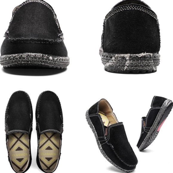 Slip-On Canvas Loafers Men Sz 11.5 Black NEW WITH TAGS - Picture 2 of 16